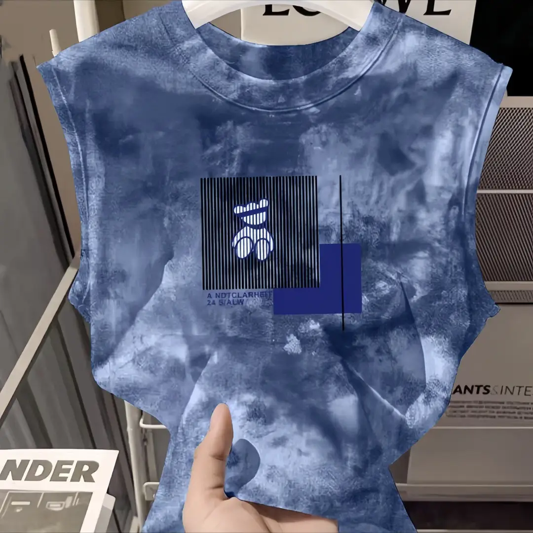 Boys Pure Cotton Tie-Dye Vest 2025 Summer