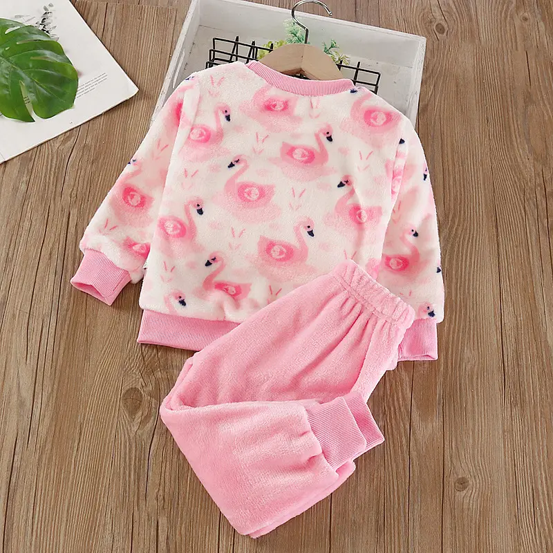 Baby Flannel Set, Kidsren's Winter Warm Pajamas for Boys and Girls, Thickeneded Home Clothes Two-Piece Set — feature 16