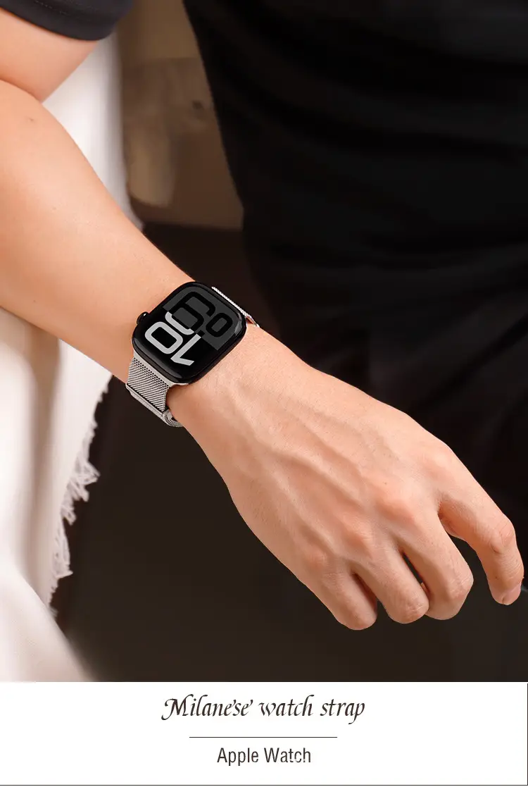 Metal Double Magnetic Milanese Watch Band Suitable for All Series of Apple Watch Iwatchs11 Watch Bands — feature 13