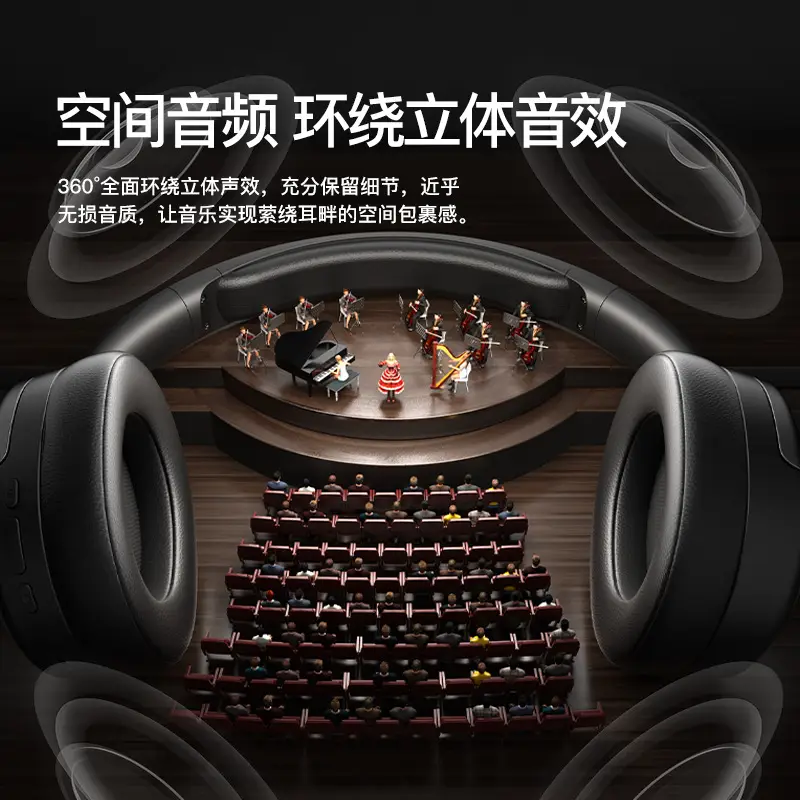Over-Ear Wireless Bluetooth Headphones Black Noise Reduction - Image 7