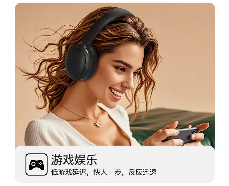 Over-Ear Wireless Bluetooth Headphones Black Noise Reduction — feature 11