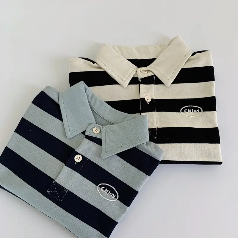 Boys Striped Polo Shirt 2025 Long Sleeve T-Shirt — feature 10