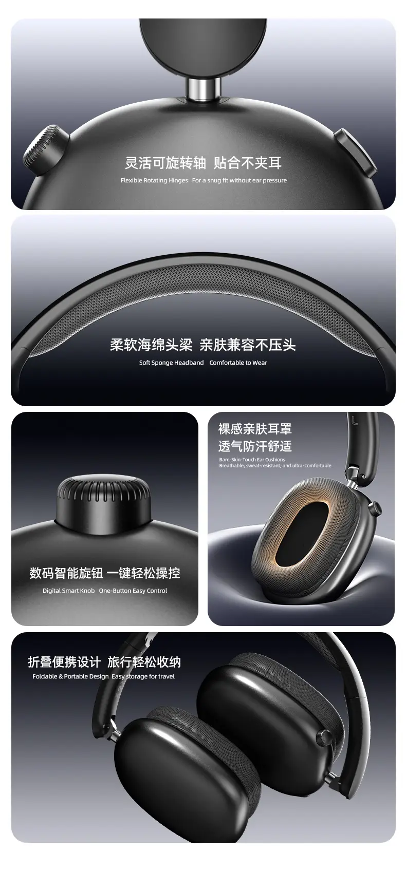 Cross-Border Bluetooth Headset with 360Β° Rotation β feature 14