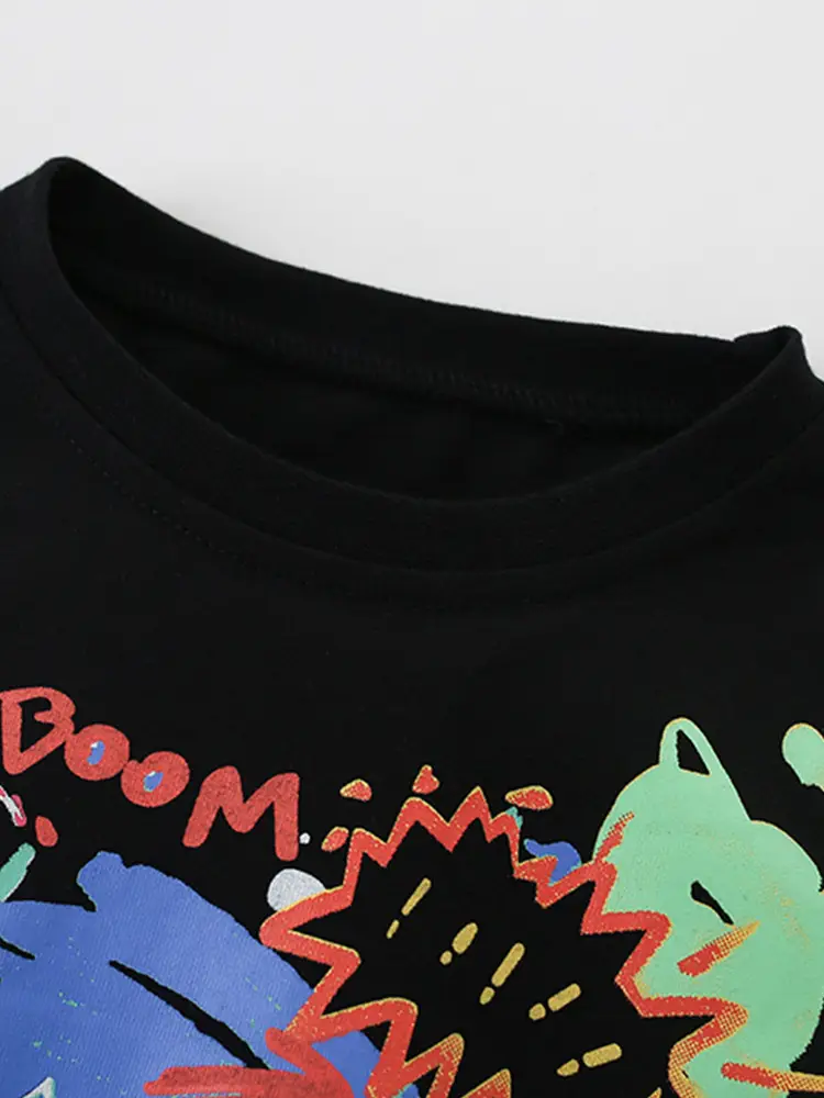 Malwee Boys' Graphic Long Sleeve T-Shirt Black - Image 3