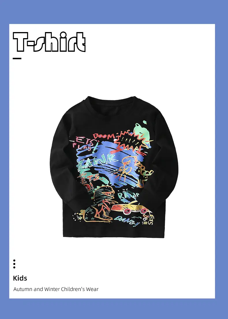 Malwee Boys' Graphic Long Sleeve T-Shirt Black — feature 7