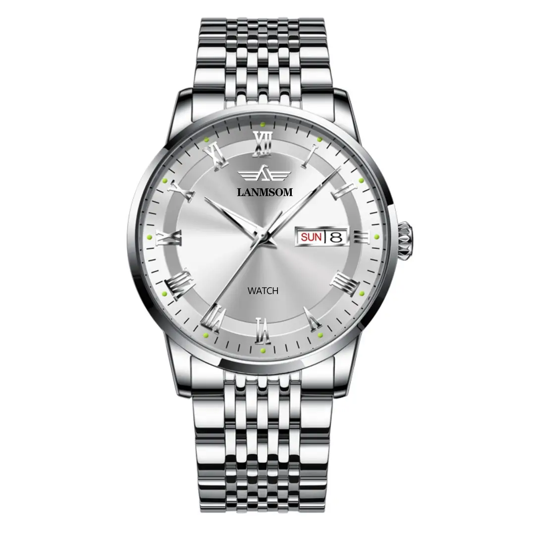 Langsuo Watch Fully Automatic Men's Non-Mechanical Watch Quartz Watch Ultra-Thin Business Simple Waterproof Student Casual Calendar