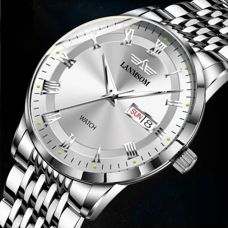 Langsuo Watch Fully Automatic Men's Non-Mechanical Watch Quartz Watch Ultra-Thin Business Simple Waterproof Student Casual Calendar — feature 11