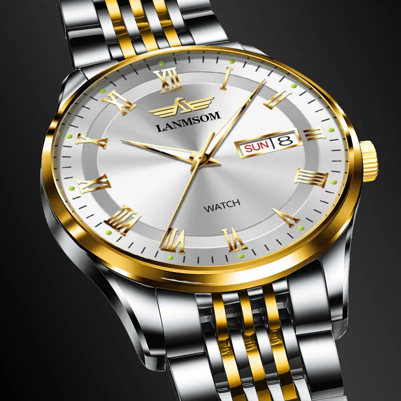 Langsuo Watch Fully Automatic Men's Non-Mechanical Watch Quartz Watch Ultra-Thin Business Simple Waterproof Student Casual Calendar — feature 13