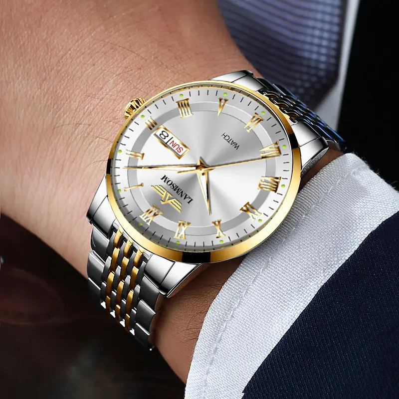 Langsuo Watch Fully Automatic Men's Non-Mechanical Watch Quartz Watch Ultra-Thin Business Simple Waterproof Student Casual Calendar — feature 14