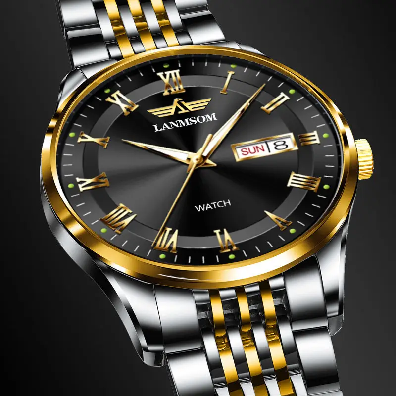 Langsuo Watch Fully Automatic Men's Non-Mechanical Watch Quartz Watch Ultra-Thin Business Simple Waterproof Student Casual Calendar — feature 15
