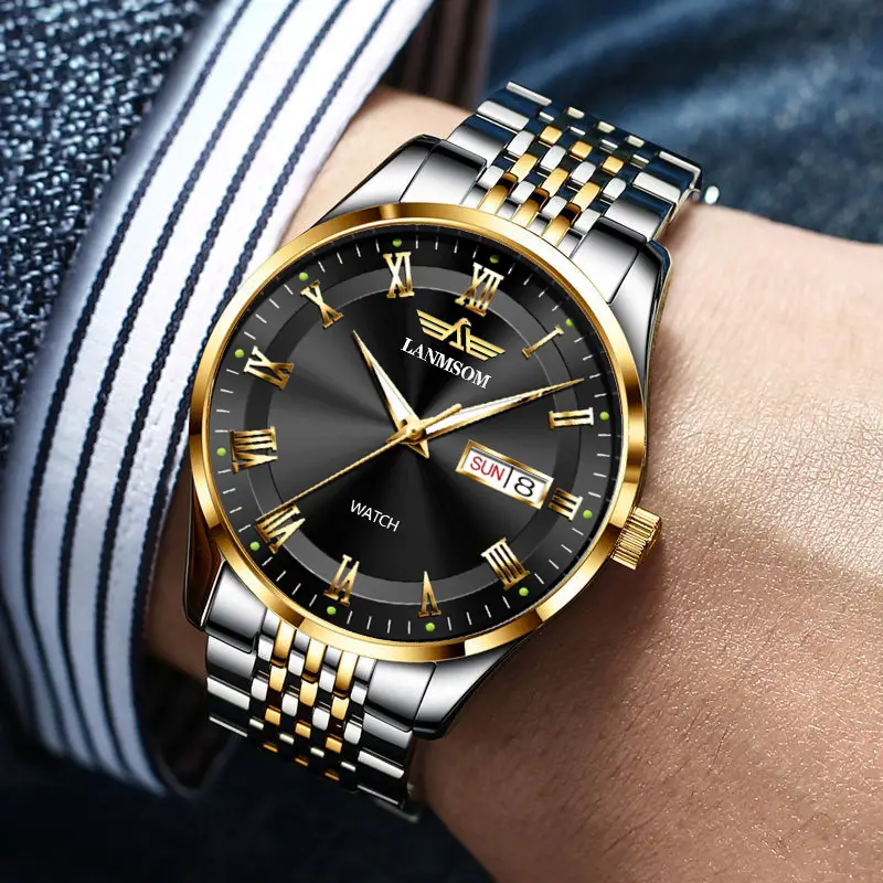 Langsuo Watch Fully Automatic Men's Non-Mechanical Watch Quartz Watch Ultra-Thin Business Simple Waterproof Student Casual Calendar — feature 16