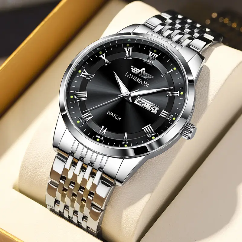 Langsuo Watch Fully Automatic Men's Non-Mechanical Watch Quartz Watch Ultra-Thin Business Simple Waterproof Student Casual Calendar — feature 21
