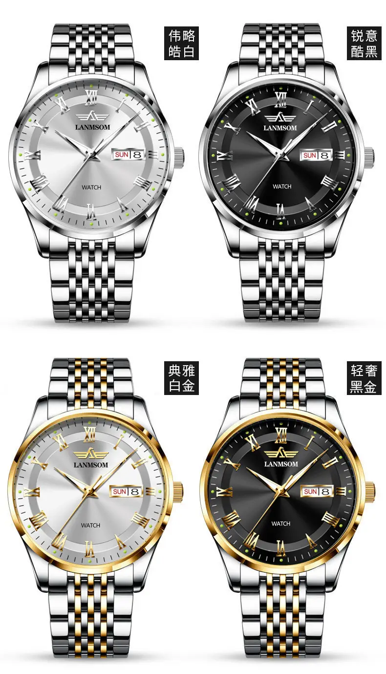 Langsuo Watch Fully Automatic Men's Non-Mechanical Watch Quartz Watch Ultra-Thin Business Simple Waterproof Student Casual Calendar — feature 8