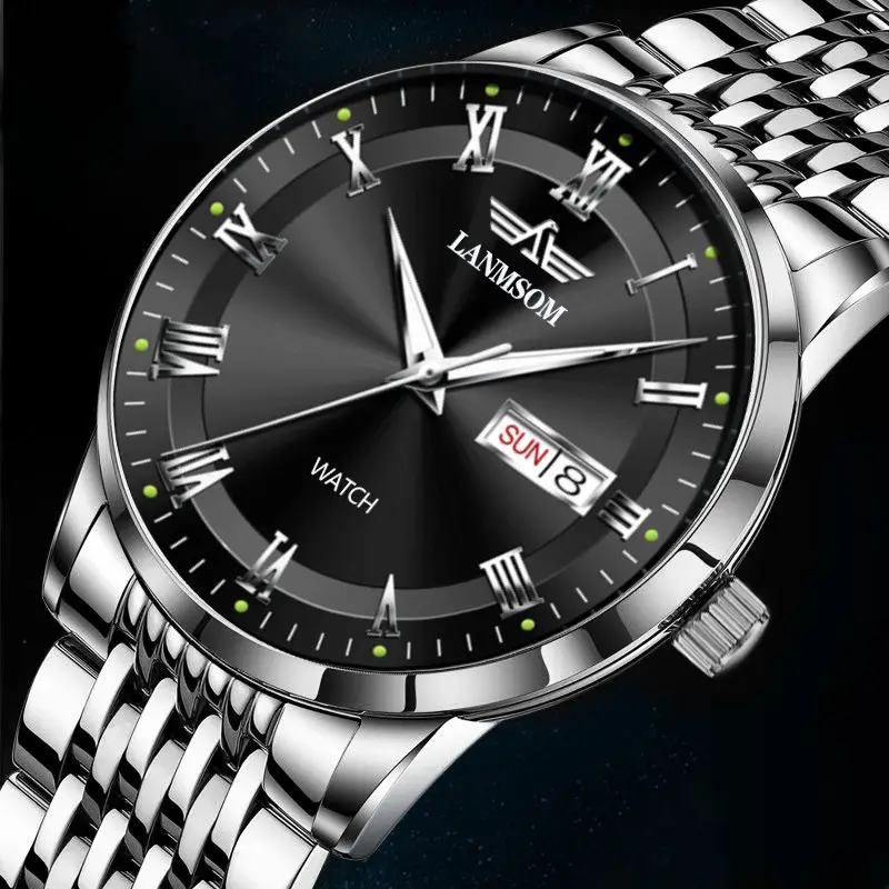 Langsuo Watch Fully Automatic Men's Non-Mechanical Watch Quartz Watch Ultra-Thin Business Simple Waterproof Student Casual Calendar — feature 9