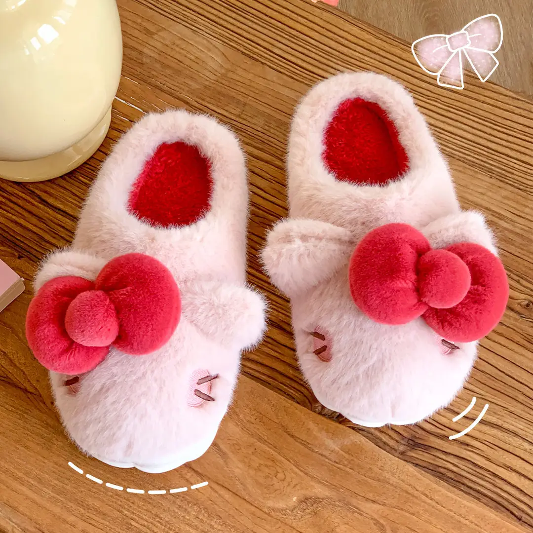Plush Cotton Slippers for Women, Autumn and Winter, with a Soft, Stepping-On-Clouds Feel, Indoor Home Thick-Soled Non-Slip Warm Cotton Shoes for Women in Winter