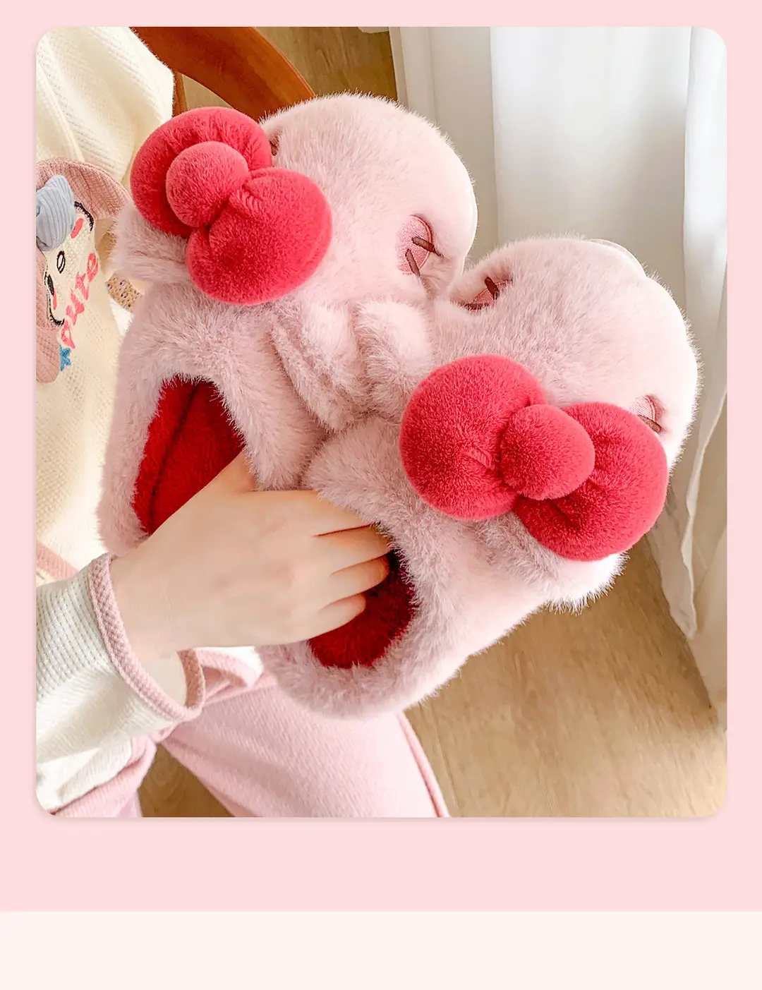 Plush Cotton Slippers for Women, Autumn and Winter, with a Soft, Stepping-On-Clouds Feel, Indoor Home Thick-Soled Non-Slip Warm Cotton Shoes for Women in Winter — feature 3