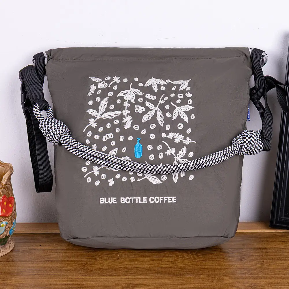 Adjustable Embroidered Zipper Bucket Bag for Girls