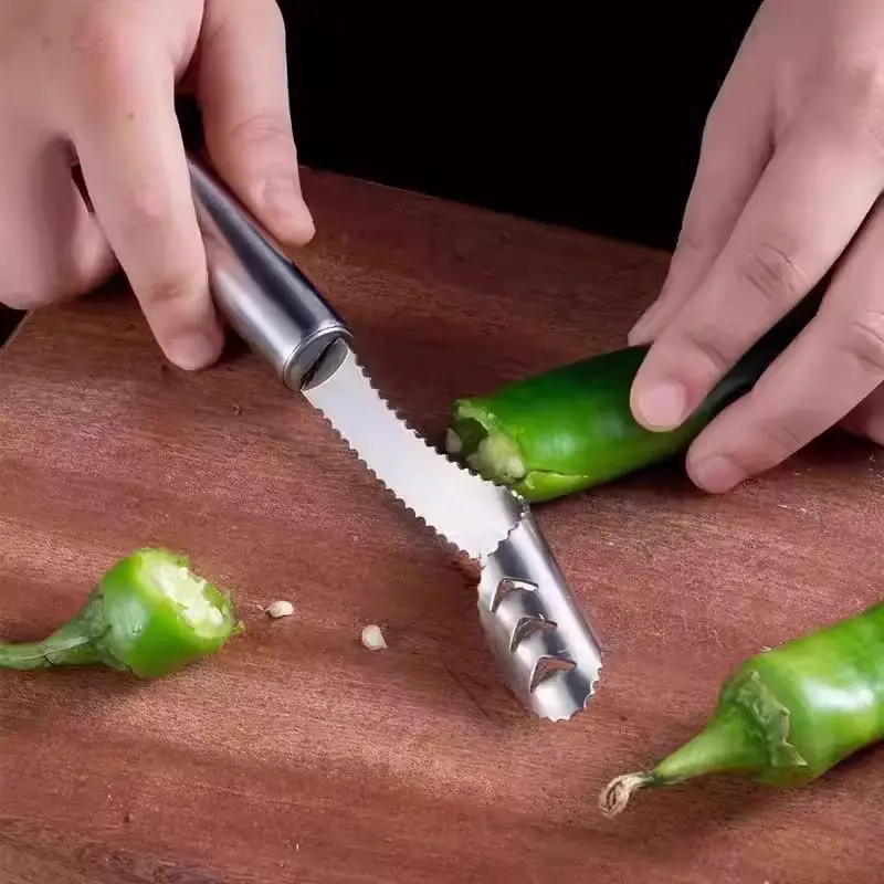 Stainless Steel Pepper Core Remover for Bitter Melon & Green Peppers