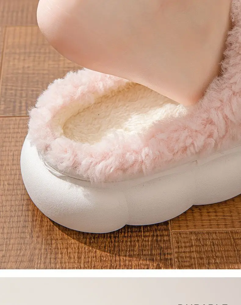 Autumn and Winter Cotton Slippers with Bowknot, Maternity Shoes for Women, Thickened Home Slippers, Non-Slip Cotton Shoes, Plush Closed-Back Cotton Slippers — feature 10