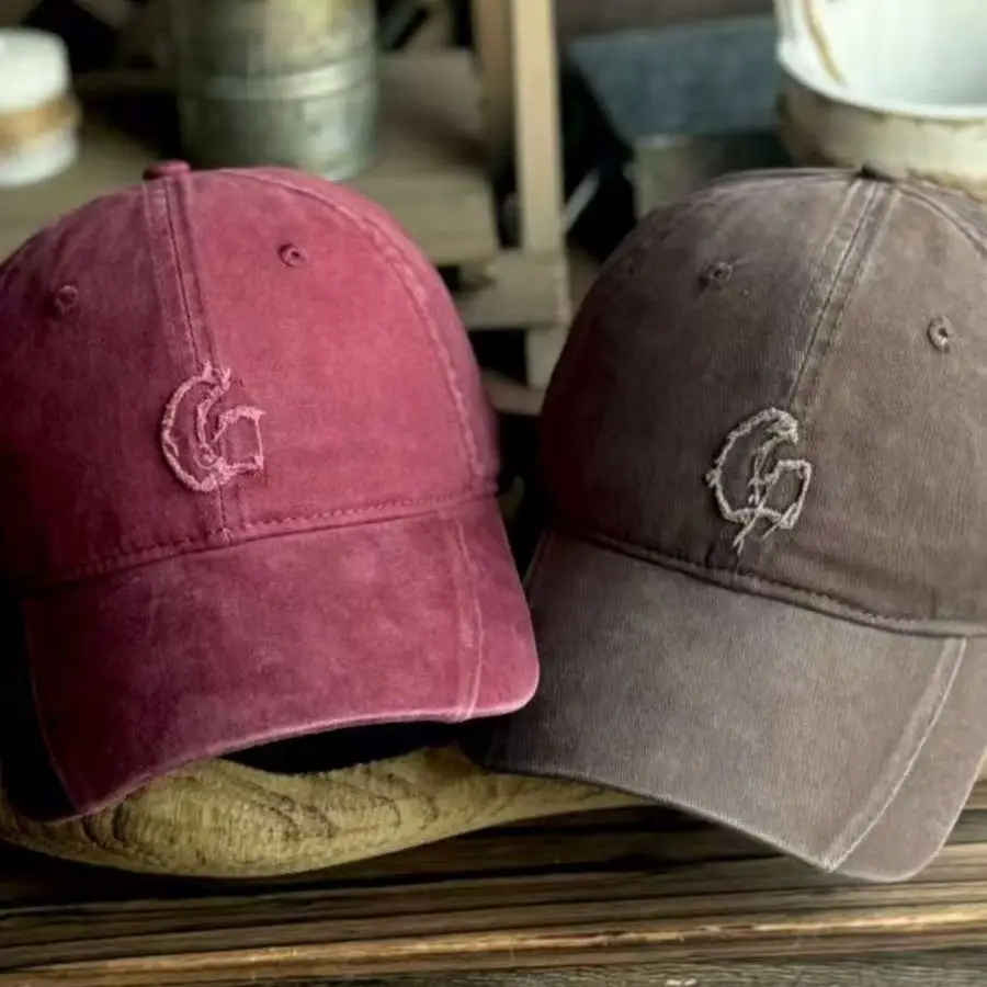 Maroon Japanese Style Baseball Cap for Men
