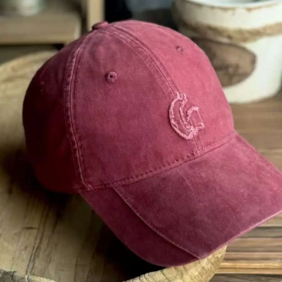 Maroon Japanese Style Baseball Cap for Men
