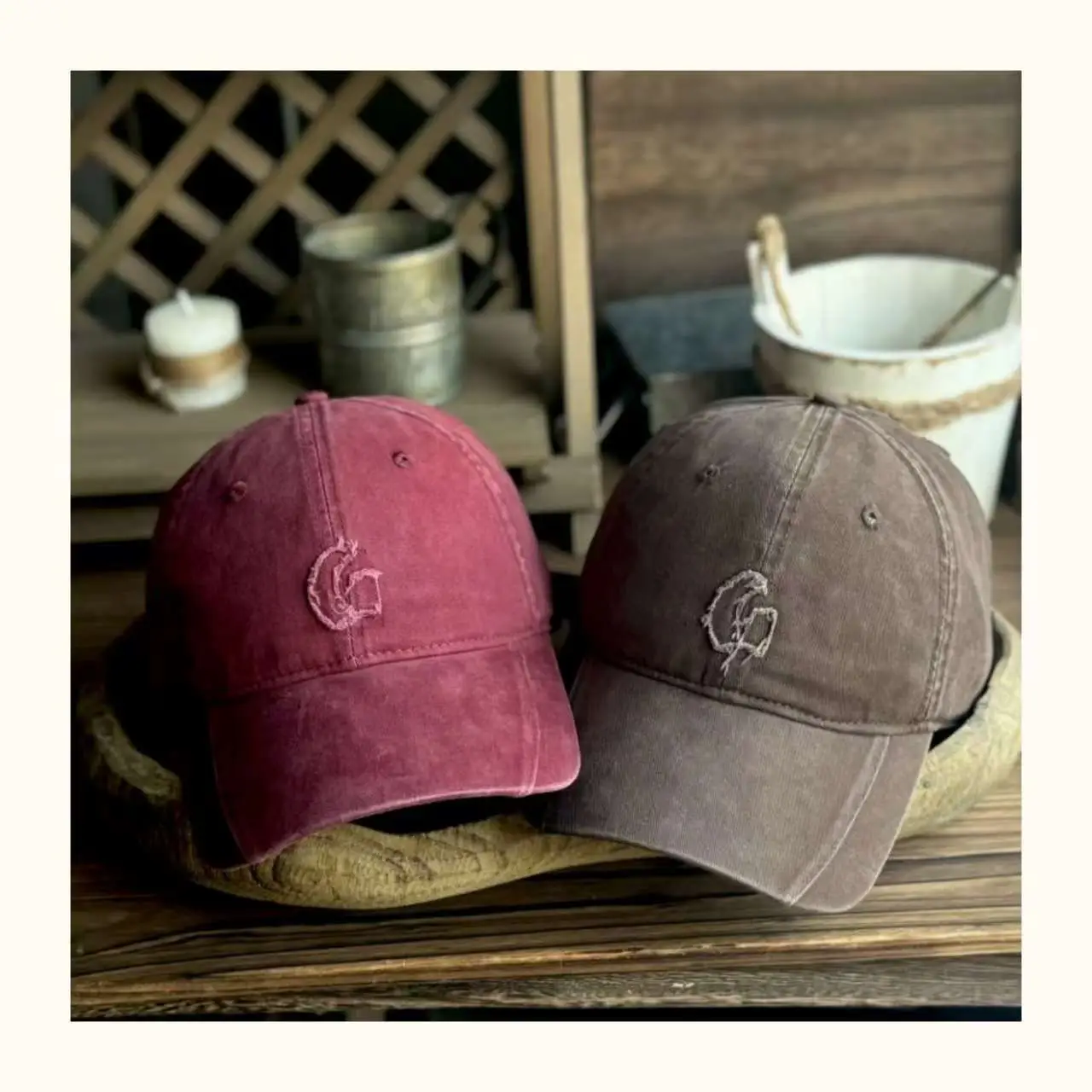Maroon Japanese Style Baseball Cap for Men — feature 3