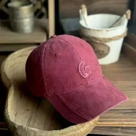 Maroon Japanese Style Baseball Cap for Men