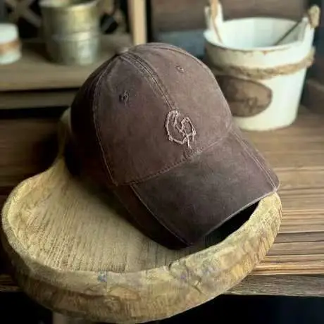 Maroon Japanese Style Baseball Cap for Men