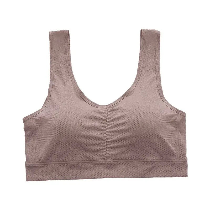 Plus-Size Sports Bra for Middle-Aged and Elderly Women, Seamless Ice Silk Mom-Style Vest Bra, Thin Wireless Push-Up Bra