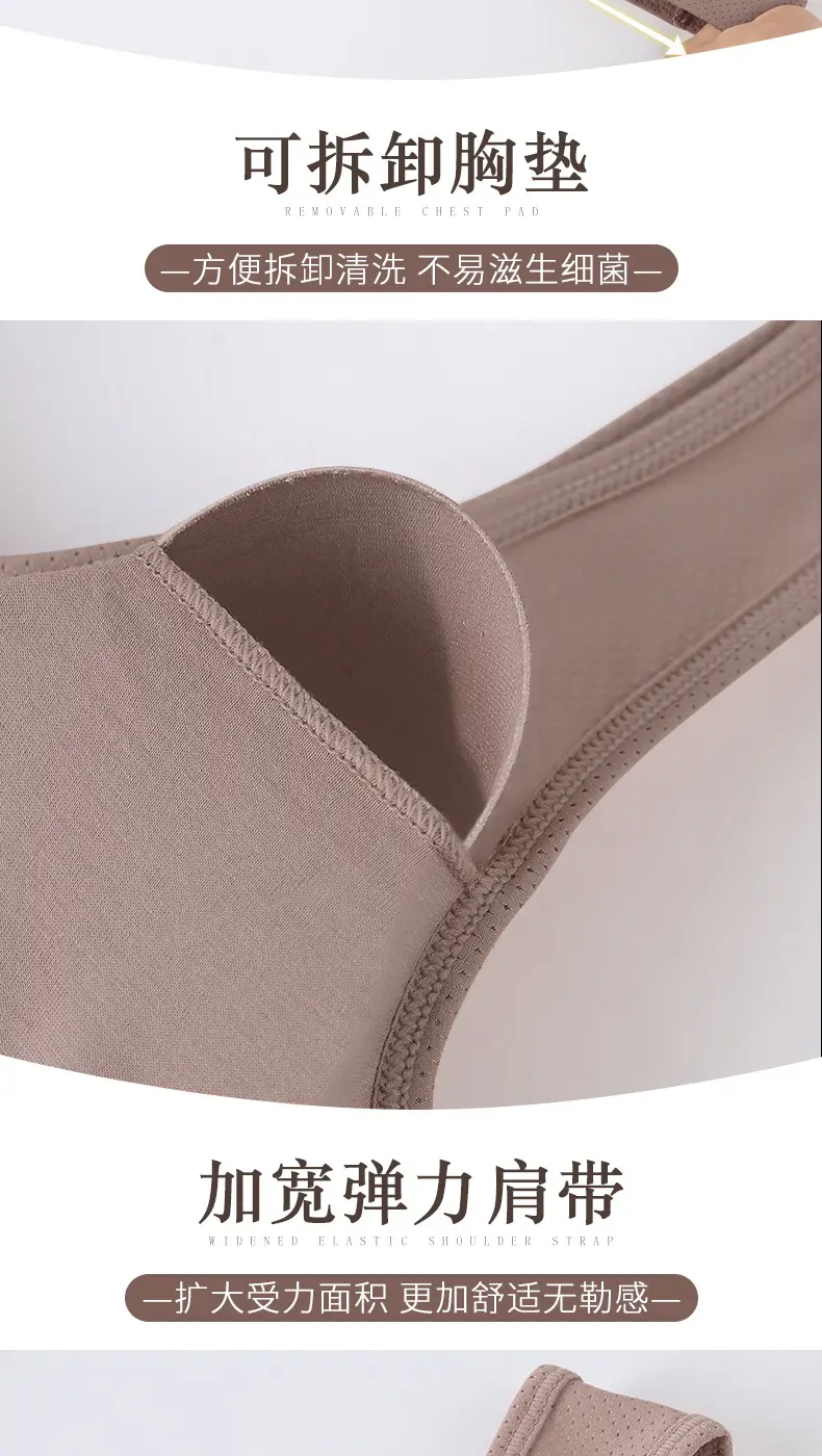 Plus-Size Sports Bra for Middle-Aged and Elderly Women, Seamless Ice Silk Mom-Style Vest Bra, Thin Wireless Push-Up Bra — feature 11