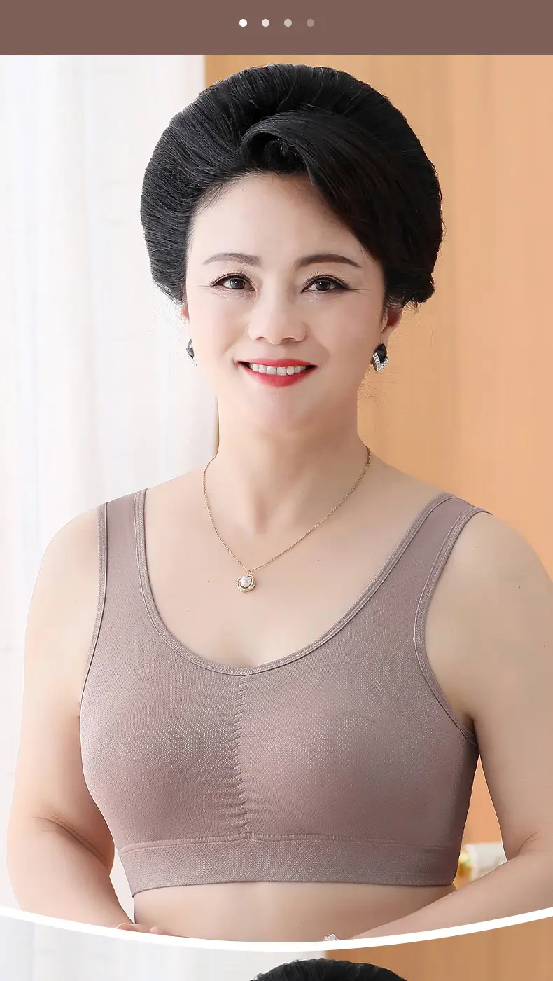 Plus-Size Sports Bra for Middle-Aged and Elderly Women, Seamless Ice Silk Mom-Style Vest Bra, Thin Wireless Push-Up Bra — feature 15