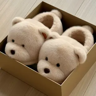 Plush Bear Cotton Slippers for Women, Autumn and Winter Home Indoor Non-Slip Plush Warm Soft-Soled Furry Slippers for Men Wholesale — feature 6