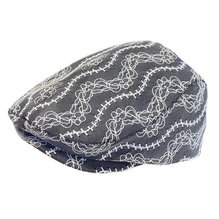 Women Lace Forward Hat Spring Summer Painter Beret - Image 9