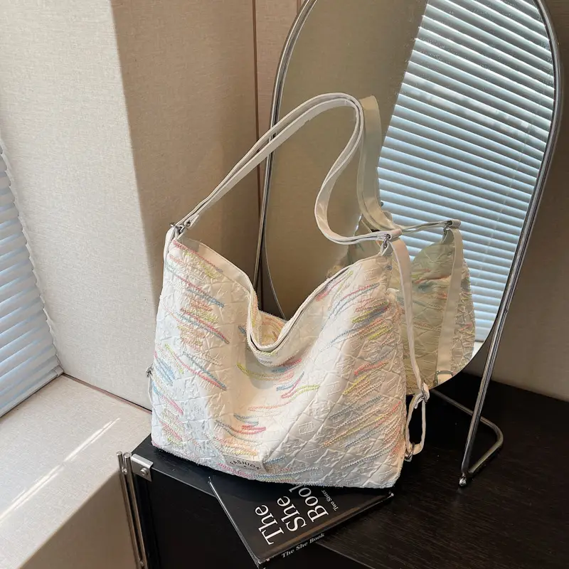 2025 Summer Women's Casual Embroidered Tote Bag - Image 6