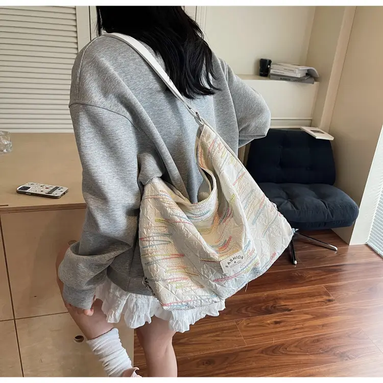2025 Summer Women's Casual Embroidered Tote Bag — feature 10