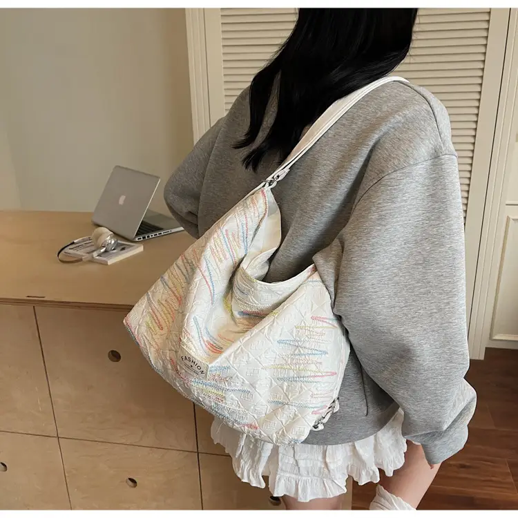 2025 Summer Women's Casual Embroidered Tote Bag — feature 11