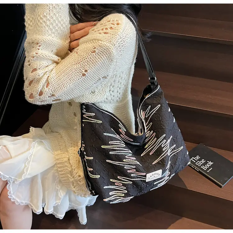 2025 Summer Women's Casual Embroidered Tote Bag — feature 16