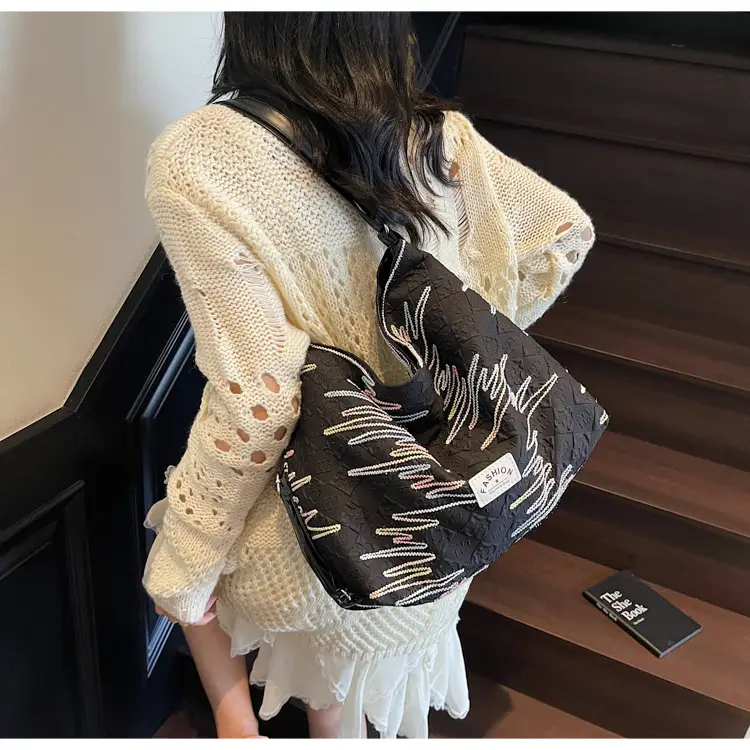 2025 Summer Women's Casual Embroidered Tote Bag — feature 17