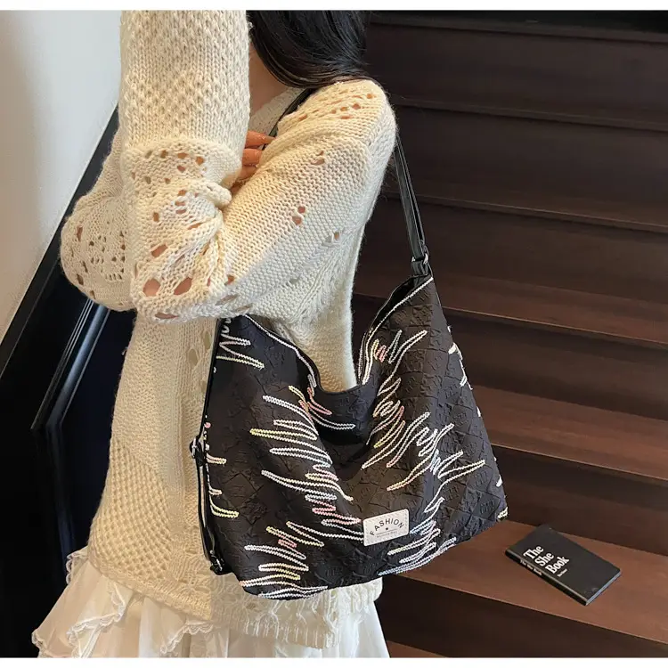 2025 Summer Women's Casual Embroidered Tote Bag — feature 18