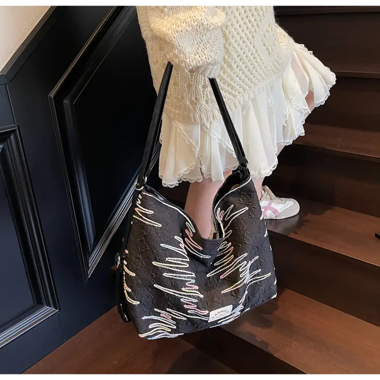 2025 Summer Women's Casual Embroidered Tote Bag — feature 19