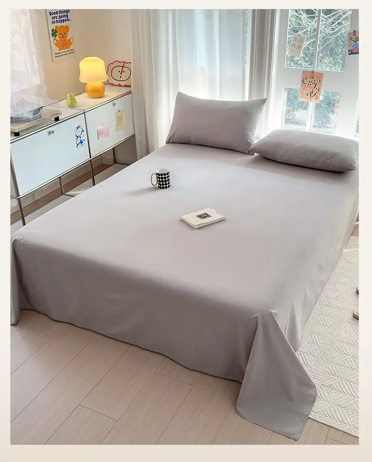 Class a Maternal and Infant Grade Pure Cotton Bed Sheet, Single Piece, Solid Color, All-Cotton Bed Sheet for Home Use, Single Cotton Bed Sheet Wholesale — feature 12