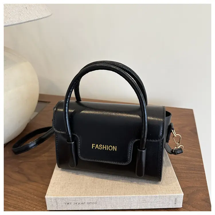 2025 Trendy Black Fashion Shoulder Bag with Gold Logo — feature 24