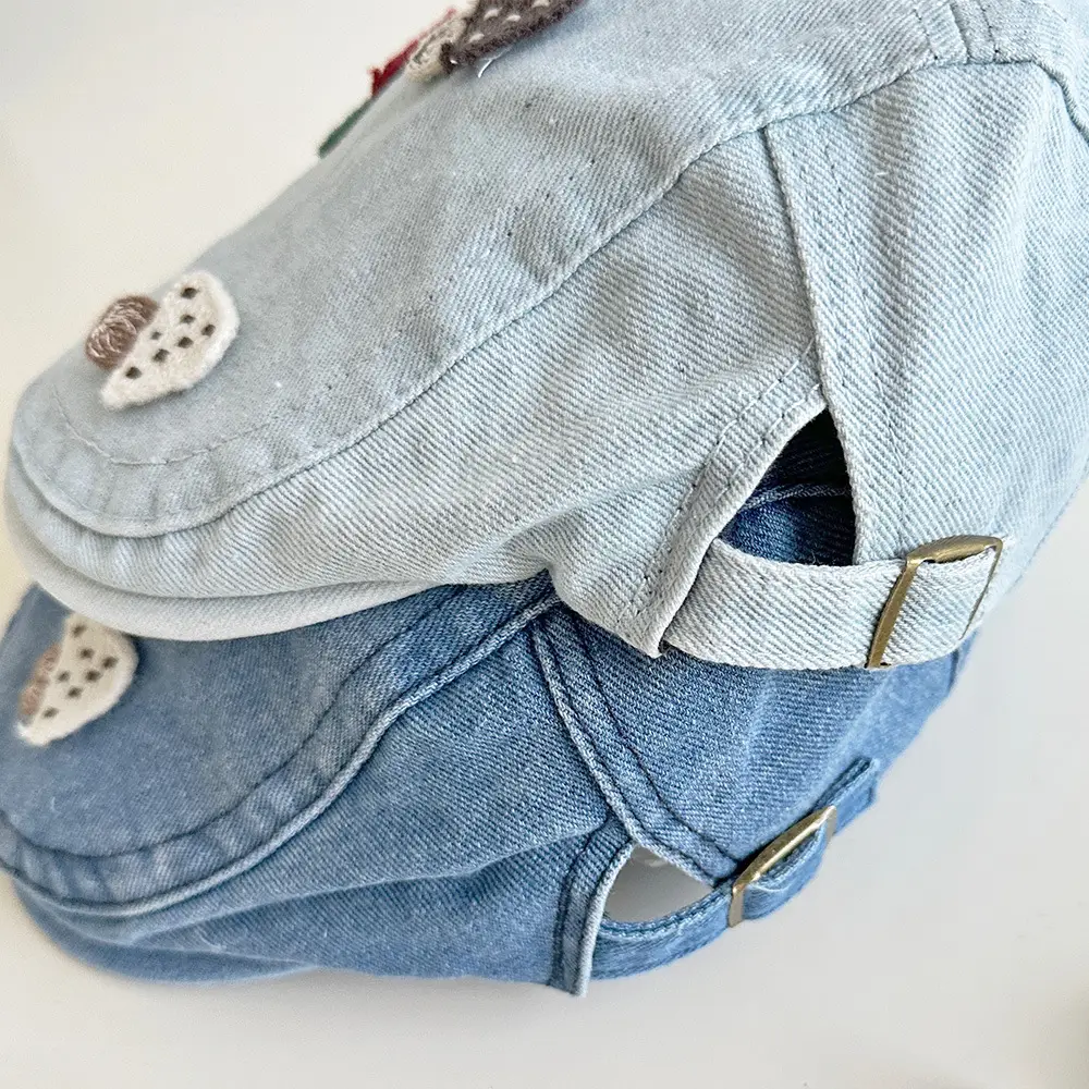 Women's Mushroom Denim Cap with Face Patch 2025 - Image 6