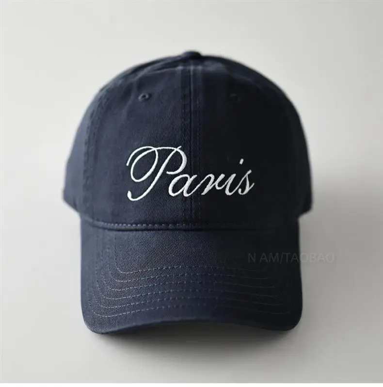 Red Embroidered Baseball Cap with "Paris" Script for Men Women — feature 10