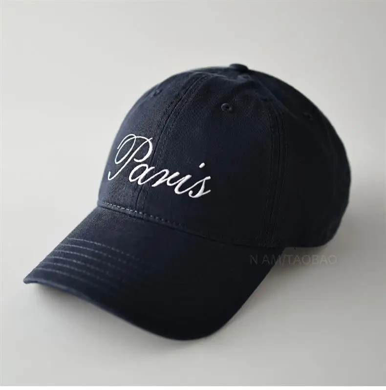 Red Embroidered Baseball Cap with "Paris" Script for Men Women — feature 11