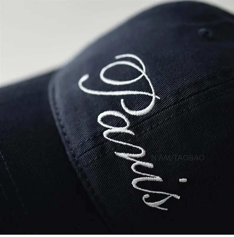 Red Embroidered Baseball Cap with "Paris" Script for Men Women — feature 13