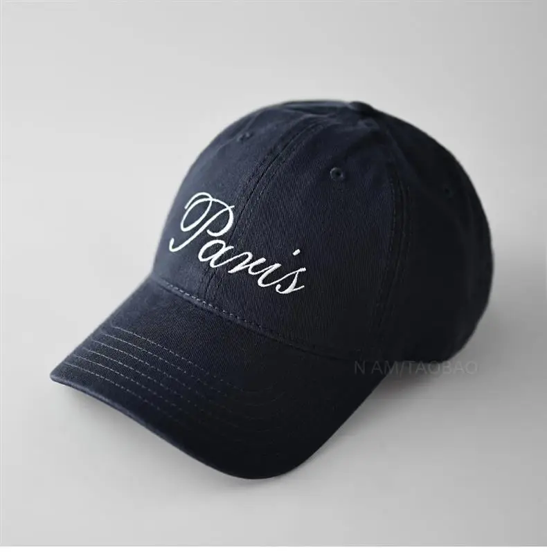 Red Embroidered Baseball Cap with "Paris" Script for Men Women — feature 2
