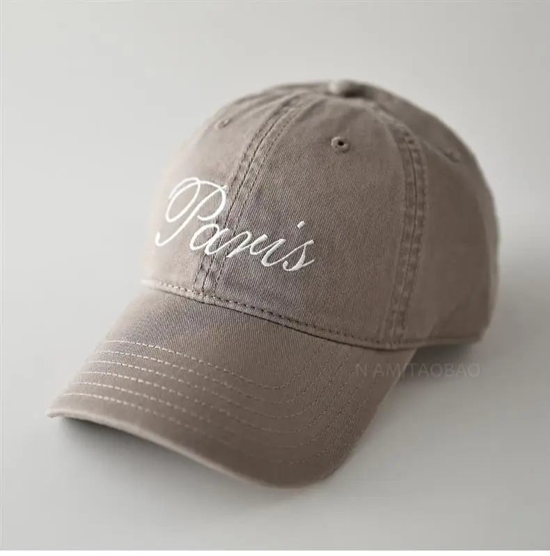 Red Embroidered Baseball Cap with "Paris" Script for Men Women — feature 8