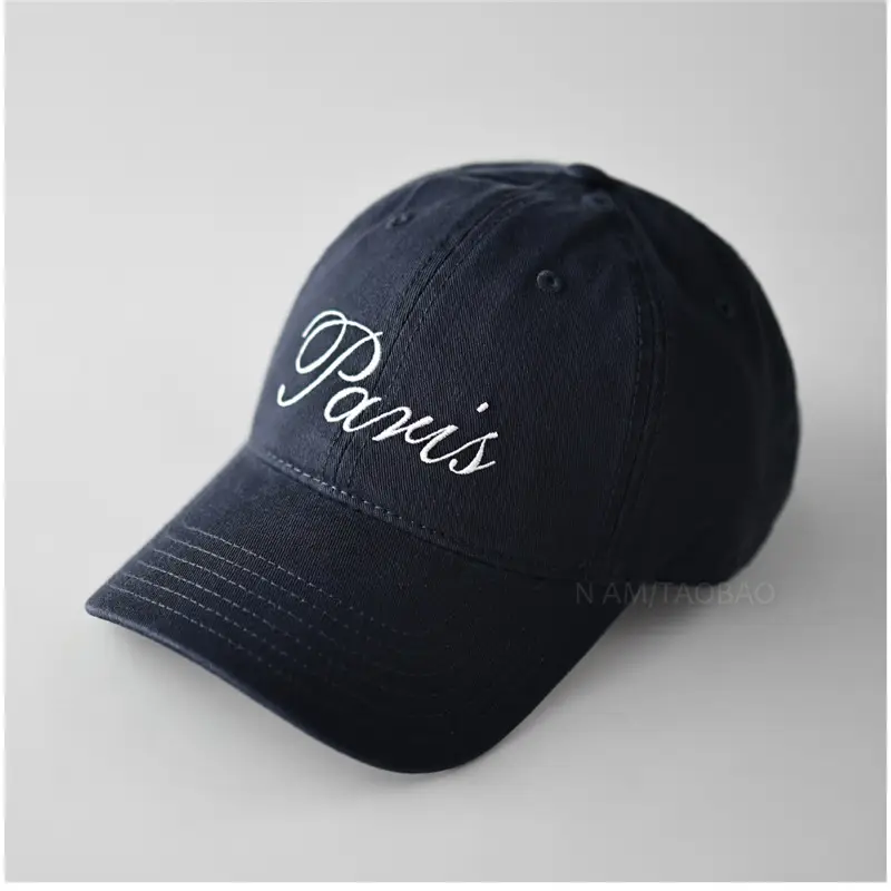 Red Embroidered Baseball Cap with "Paris" Script for Men Women - Image 6
