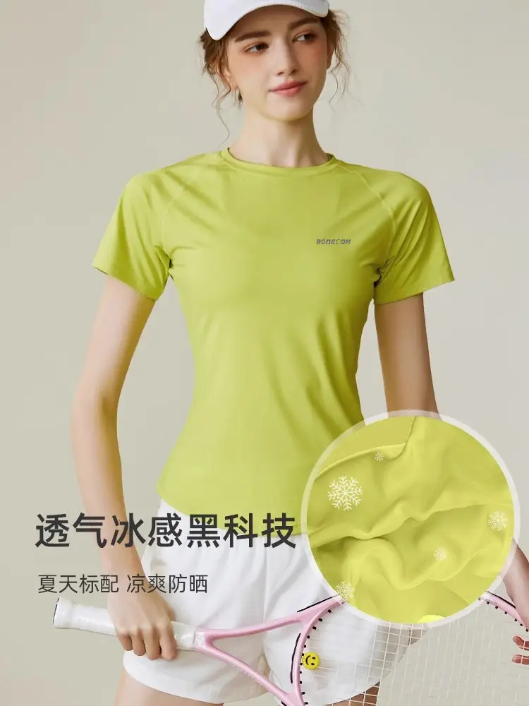Sports Suit for Women 2025 New Summer Running Quick-Drying Badminton Gymnastics Breathable Ice Silk Cooling Clothing Fitness Clothing